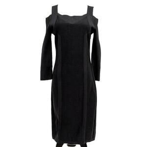 Calvin Klein Black Cold Shoulder Bodycon Dress Size Medium
